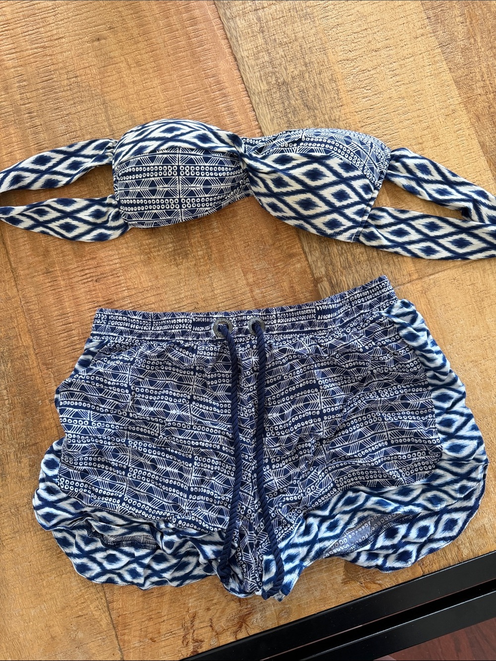 Sperry Navy & White Patterned Swim Athletic Shorts